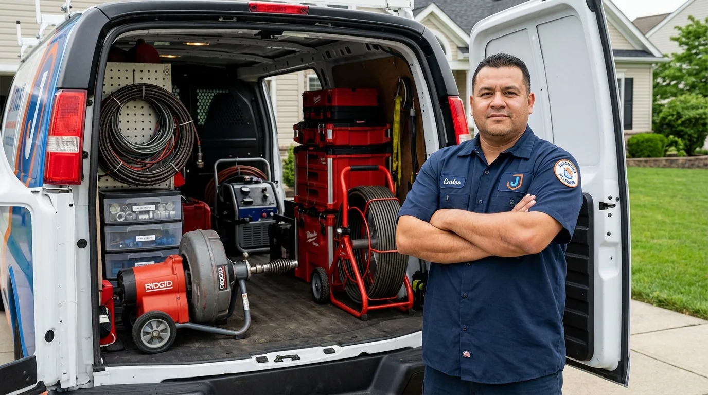 Professional drain cleaning equipment and Johns Plumbing LLC plumber in Irvine