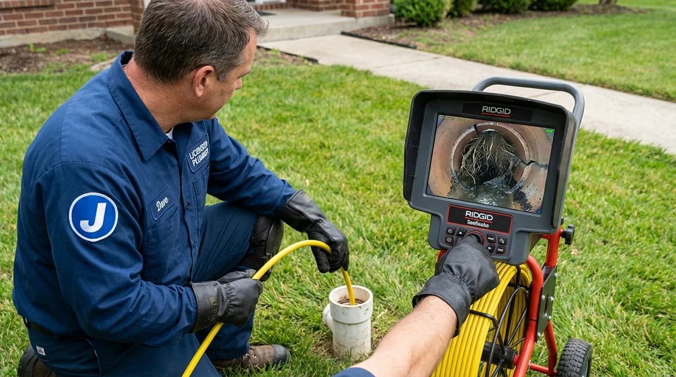 Sewer camera inspection being performed by Johns Plumbing LLC in Irvine